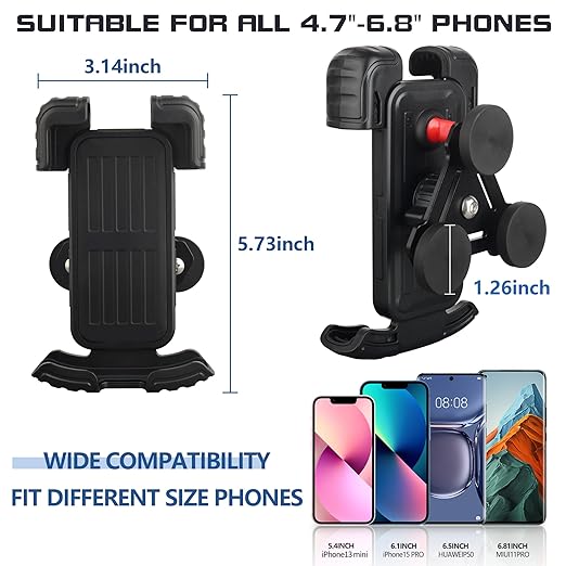 ULIBERMAGNET Magnetic Motorcycle Phone Mount,Heavy Duty Adjustable Magnetic Cell Phone Holder,Anti Shake Motorcycle Phone Mount,Compatible with Motorcycles,ATV,UTV,Golf Cart,Car,Cruises