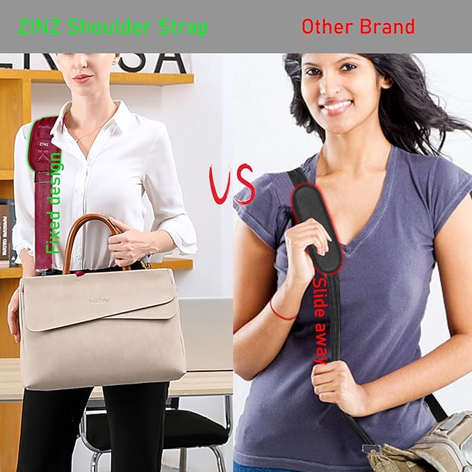 ZINZ 77 Inch Shoulder Strap Univesal Bag Strap with Fixed Pad Ultra Thick Plus Long & Breathable Cushion, Replacement Strap for Bags,Red