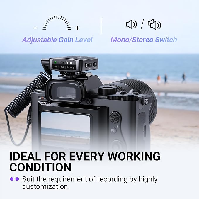 FIFINE Wireless Lavalier Microphone for iPhone/Android/Camera, 2 Pack Cordless Lapel Mic System for Vlog Recording Video YouTube/TikTok Interview, Condenser Clip-On Microphone with Charging Case-M9