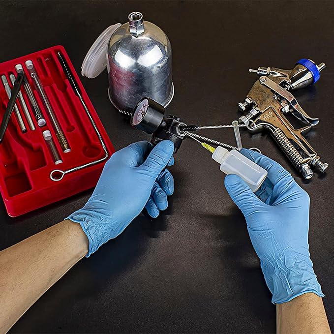 YUZES Professional 23 Pcs Set Cleaning Kit for Cleaning Spray Guns, Suction, Gravity, Pressure Feed,HVLP, and Airbrushes