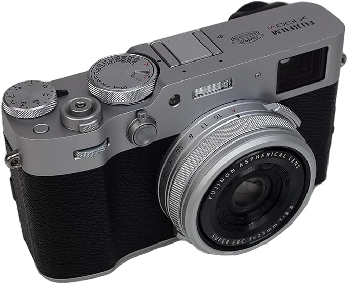 Foto&Tech Metal Hot Shoe Cover Cap Protector Compatible with Fujifilm X100V Camera (Black or Silver) (Silver Hot Shoe Cover)