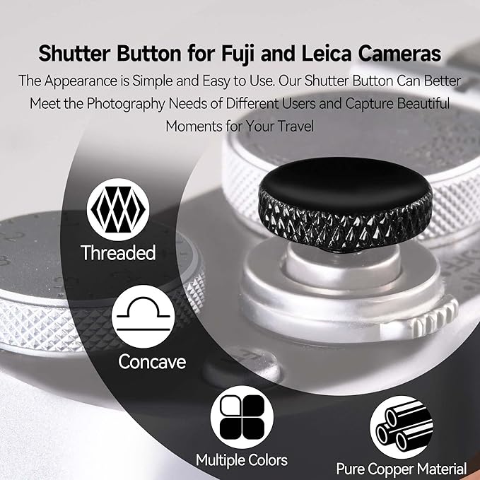 Fujifilm Camera Soft Release Button: 3 Pcs Shutter Button of Camera Accessories - Fuji Fujifilm X-M5 X-T5 X-T4 X-T3 X-T30 X-T30 II X-T20 X-PRO3 X100VI X100V X-E4 X-E3 (Black)