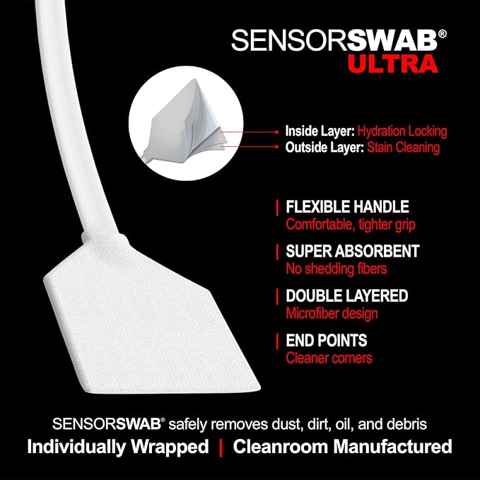 Sensor Cleaning Swab Kit - Eclipse Optic Cleaning Solution (0.5oz/15ml) + Type-1 Sensor Swab Ultra 20mm (Pack of 6) - for APS-H CMOS and CCD Sensors - Dust & Oil Remover