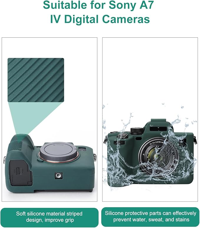 PULUZ Digital Camera Case for Sony A7 IV,Anti-Scratch Soft Silicone Protective Camera Case Camera Skin Case Cover(Green)