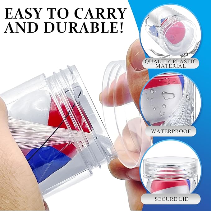Mini Fishing Kits Bulk for Age 9-14 Christmas Shoebox Fillers Emergency Fishing Survival Kit Small Fishing Kit with Jar Fishing Accessories Fishing Gear for Beginner Stocking Stuffer Gift