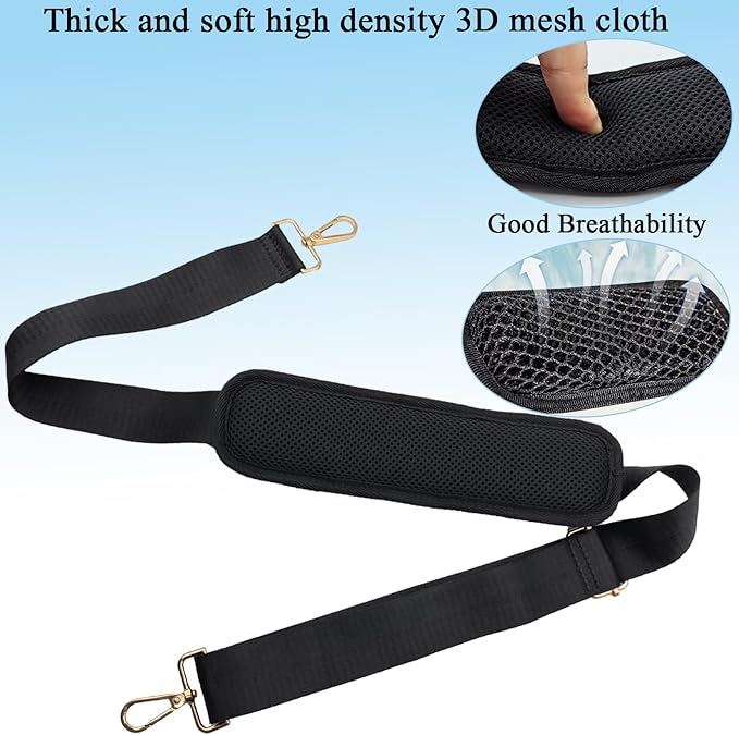 Soft Long Shoulder Strap Pad, Removable & Breathable & Thick Backpack Strap Pads for Bag Strap