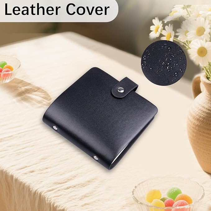 52 Pockets Mini Photo Album Fits Polaroid 600/i-Type/SX-70 Instant Film & Fujifilm Instax Wide 300/400 Instant Photos,PU Leather Cover 3.5x4.25 Inch Pictures Book (Black)