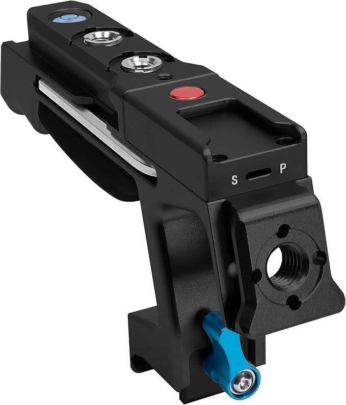 KONDOR BLUE | Talon XL Top Handle with Trigger REC for Cameras | NATO Rail, Arri mounts, Cold Shoes, Remote Start/Stop REC Button, Molded Rubber Grip, & Bubble Level | Black