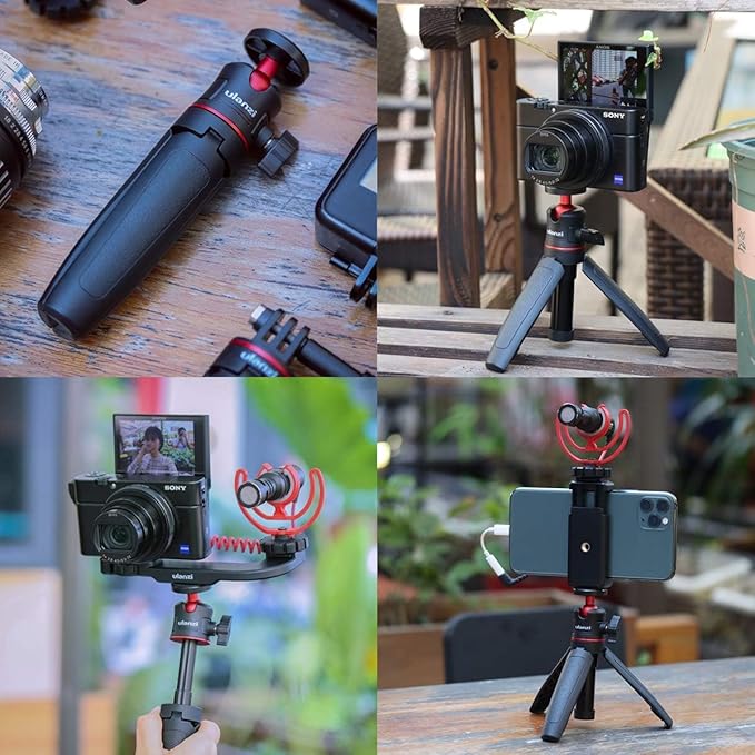 ULANZI MT-08 Extension Pole Tripod, Mini Selfie Stick Tripod Stand Handle Grip f Osmo Pocket3 Xtra Muse iPhone 17 11 Pro Max Smartphone Canon G7X Mark III Sony ZV-1 RX100 VII A6400 A6600 Cams Vlogging