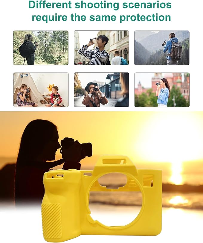 PULUZ Digital Camera Case for Sony A7 IV,Anti-Scratch Soft Silicone Protective Camera Case Camera Skin Case Cover (Yellow)