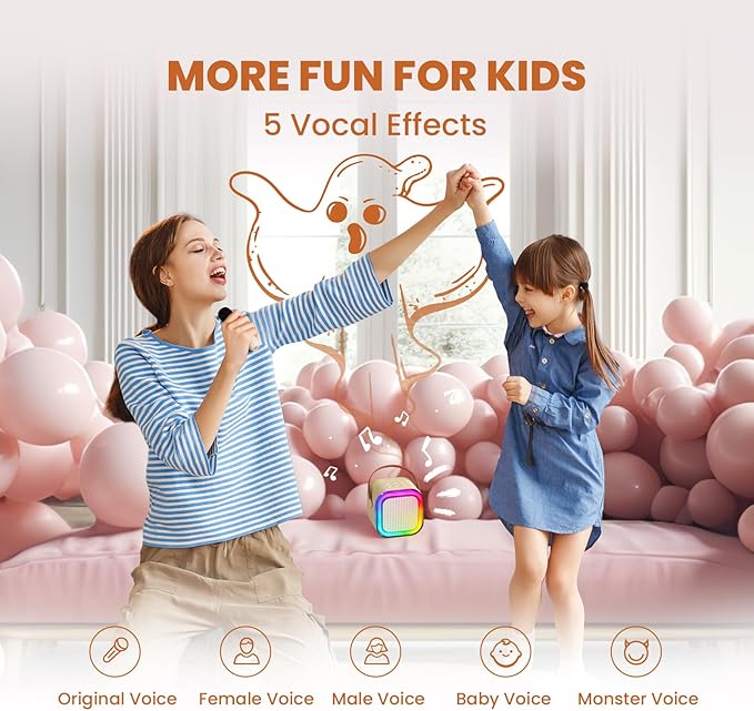 Mini Karaoke Machine for Kids, 2026 TOP Toys Birthday Gifts Ideas for Girls Ages 4, 5, 6, 7, 8, 9, 10, 12+ Years Old, Portable MP3 Player with 2 Wireless Mics for Family Home Party