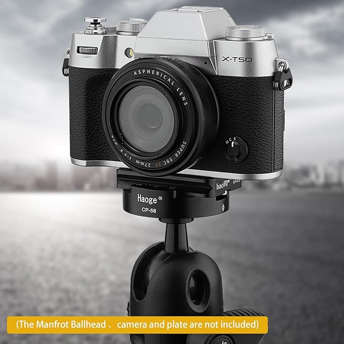 Haoge CP-58 58mm Screw Knob Quick Release Clamp Adapter Mount for Quick Release QR Plate Camera Tripod Ballhead Monopod Ball Head Fit Arca Swiss