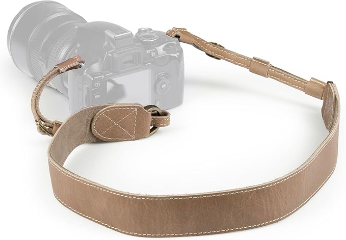 MegaGear Personalized Genuine Leather Camera Strap Custom Engraved DSLR & SLR Shoulder/Neck Strap