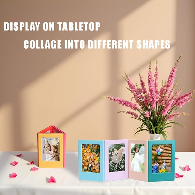 JOYZO 2x3 Magnetic Picture Frames, 12 Pack Mini Frames with Clear Front Covers for Instax Mini Films, for Polaroid Instax 12 11 41 90 SE EVO Photo Desktop Refrigerator Display