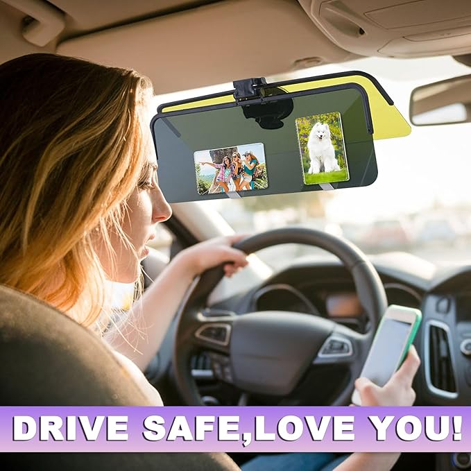 HYHOSHI 2 Pack Car Visor Photo Clip for Sublimation Blanks, Acrylic Sublimation Car Picture Photo Frame Blank with Clips for Easy Display, Suitable for Adding Family or Personal Photos
