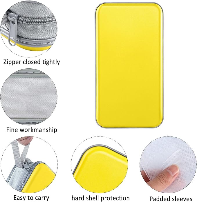 CD Case holder, 80 Capacity CD/DVD Case Holders Wallet Hard Plastic CD DVD Disc Cases Storage Binder for Car Home Office Travel (Yellow)