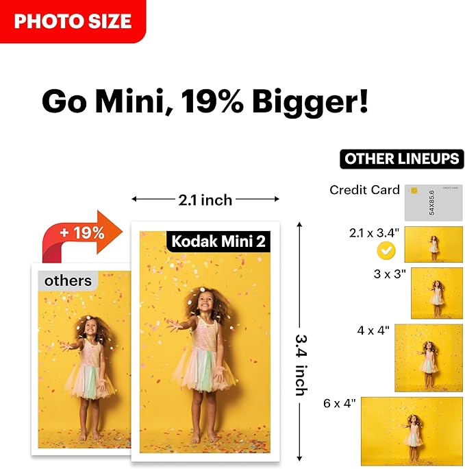 Kodak Mini Shot 2 Retro 4PASS 2-in-1 Instant Digital Camera and Photo Printer (2.1x3.4 inches) + 8 Sheets, White