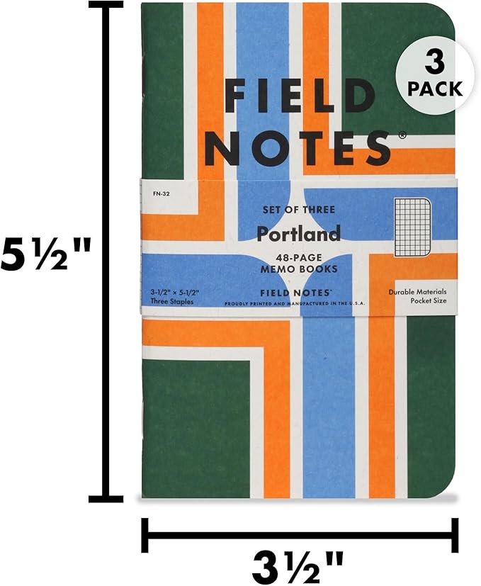 Field Notes: Portland, Oregon 3-Pack - Graph Paper - 48 Pages - 3.5" x 5.5"