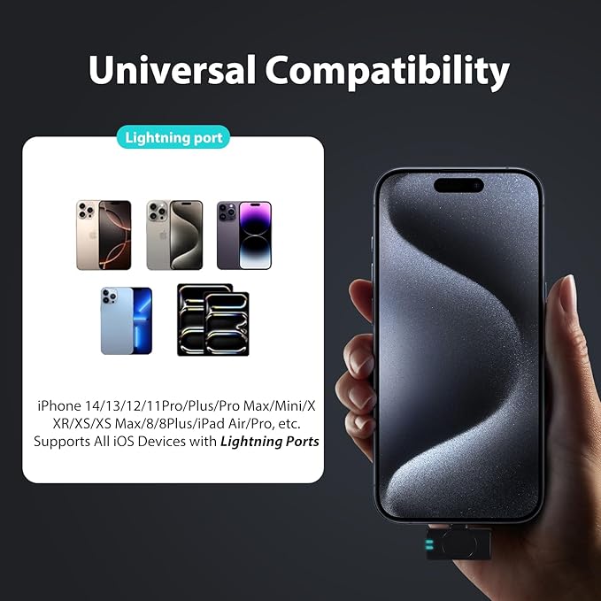 Mini Microphone for iPhone 14/13/12/11/X with Lightning Plug,Wireless Lavalier Microphone with Charging case,30H Battery Life,Noise Reduction,Clip-on Mic for Video Recording,YouTube,TikTok