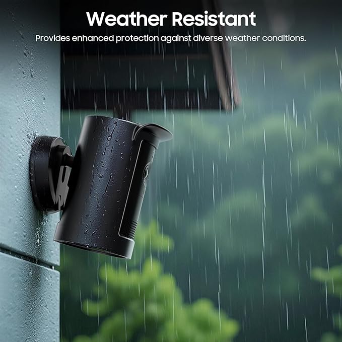 Fintie Silicone Case for Ring Outdoor Cam Plus (2025 Release), Soft Silicone Weather Resistant Protective Skin Cover for Ring Outdoor Cam Plus Camera, Black