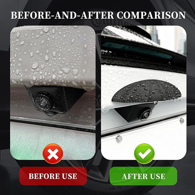 Silicone Car Backup Camera Rain Shield,Soft Wider Backup Camera Rain Cover for Providing Clear Reversing Image,Universal Self-Adhesive Reverse Cameras Rains Cover Car Accessories (Standard)