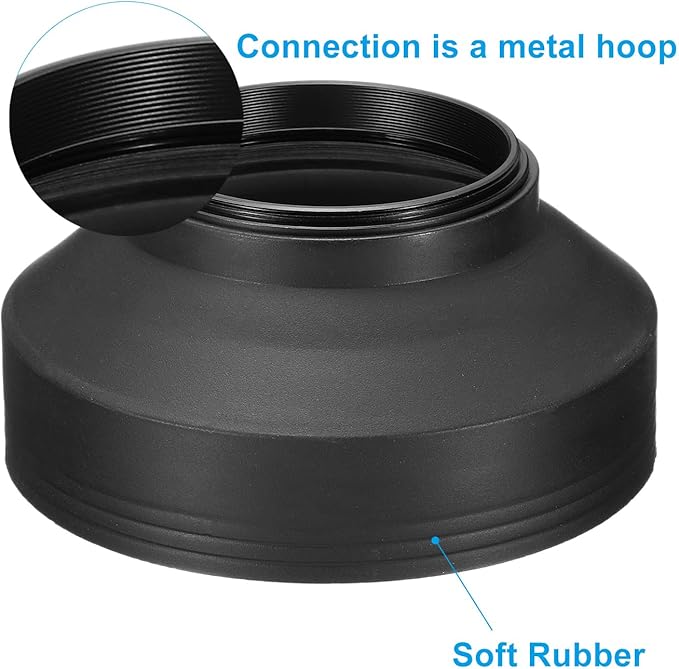 PATIKIL 55mm Camera Lens Hood, Rubber Collapsible Lens Protector Anti-Reflection Blocks Excess Sunlight Enhance Camera Photography for Nikon, for Fujifilm, for Pentax, for Leica
