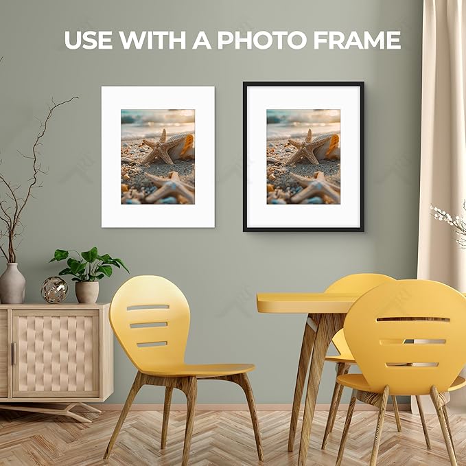 Golden State Art, Acid Free, Pack of 5, 16x20 White Picture Mats Mattes with White Core Bevel Cut for 11x14 Photo + Backing + Bags