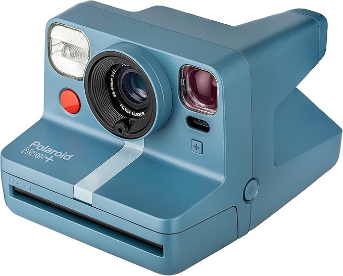 Polaroid Now+ i-Type Instant Camera in Calm Blue (9063) Bundle Including: Case, Multi Colored Filter Set, Neck Strap, Full Cleaning Kit