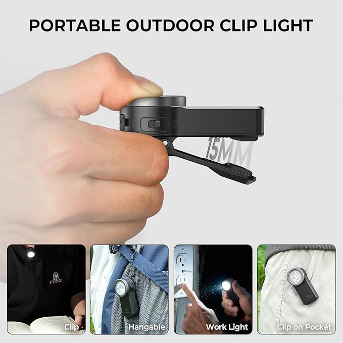 Wurkkos HD03 EDC Flashlight Rechargeable Clip-on Light, 680Lumens Mini Pocket Flashlight with RGB, Magnetic Small Flat Flashlight for Camping, Repairing, Signaling, Cycling (Black)