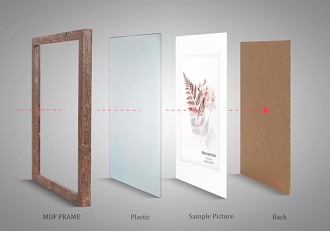 kennethan 11x14 Picture Frame Rotten Brown 1 Pcs wooden Frame can Display 8x10 Picture with Mat or 11x14 Without Mat on the Wall for home decoration，holiday，gift