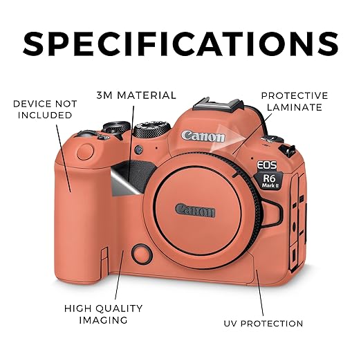 Camera Skin Compatible with Canon EOS R6 Mark II Camera (2022) - Solid Salmon - Premium 3M Vinyl Protective Wrap Decal Cover - Easy to Apply | Crafted in The USA by MightySkins