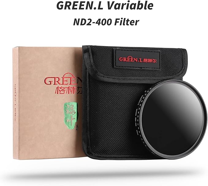 GREEN.L 82mm Variable ND Filter, Ultra Slim ND2 to ND400 (1-9 Stops) Adjustable Neutral Density Filter for Camera Lens