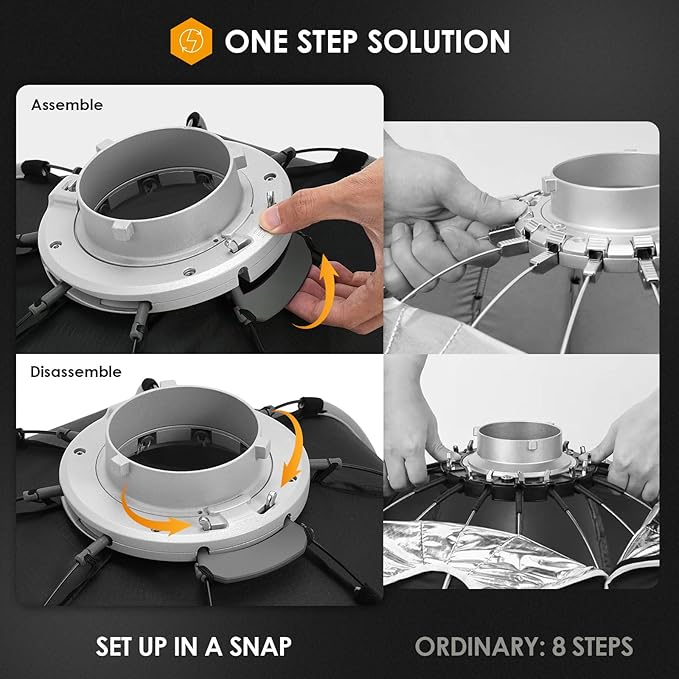 TARION Quick Release Octagonal Softbox - Bowens Mount Softbox with Diffusers/Honeycomb Grid/Carrying Bag for Live Streaming, Photography, Videography (Octagonal 47.2"/120cm)