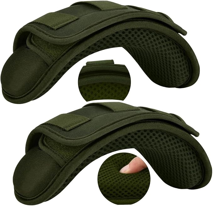 ZINZ 2-Pack Tactical Shoulder Pad, Ultra-Thick Comfort Cushion for Vest Straps, Backpacks, Breathable & Shock-Absorbing,Army Green