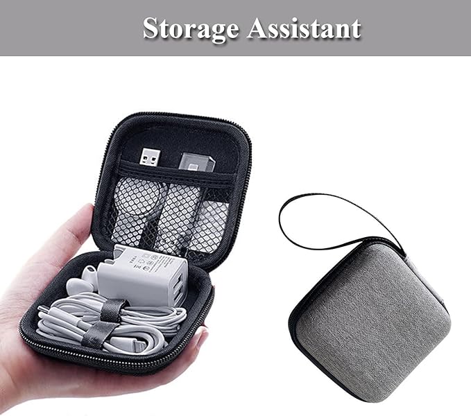Charger Case,Mini Cable Organizer Cases,Pouch Case Bag,Small Charger Organizer,Waterproof Travel Storage Carrying Bag for USB Drives,Power Adapter,Earphones,Cords etc,Single Layer,Gray