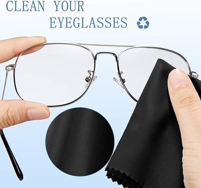 Frienda 50 Pcs Microfiber Cleaning Cloth for Glasses 6x7 Inch Lens Eyeglasses Cleaning Cloth Sunglasses Electronics Glasses Optical Cleaner Wipes Bulk for Camera Lens Eyeglass Screen(Black)
