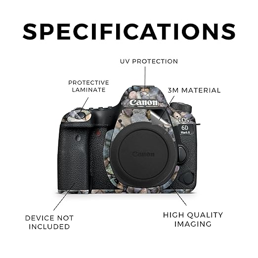 Carbon Fiber Camera Skin Compatible with Canon EOS 6D Mark II Camera (2017) - Riverbed - Premium 3M Vinyl Protective Wrap Decal Cover - Easy to Apply | Crafted in The USA by MightySkins