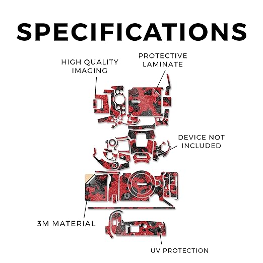 Glossy Glitter Camera Skin Compatible with Canon EOS R5 Mark II (2023) - Red Modern Camo - Premium 3M Vinyl Protective Wrap Decal Cover - Easy to Apply | Crafted in The USA by MightySkins