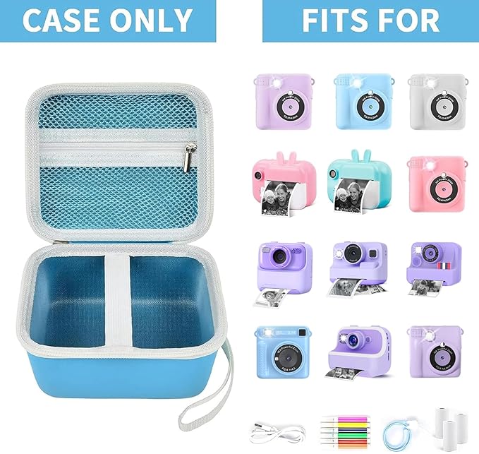 PAIYULE Kids Instant Print Camera Case Compatible with ESOXOFFORE for Dylanto for DUDUDRAGON for GKTZ for ETIKEZ for Dafotil for Careenoah for Aasonida Digital Video Prints Paper Bag (Box Only) Blue
