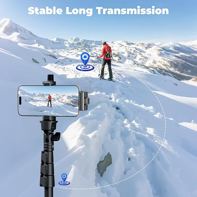 Wireless lavalier Microphone for iPhone/Cameras/Computers - AI Noise Cancellation, with Charging Dock, mini Magnetic Wireless Microphone, Perfect for vlogging and Live Streaming