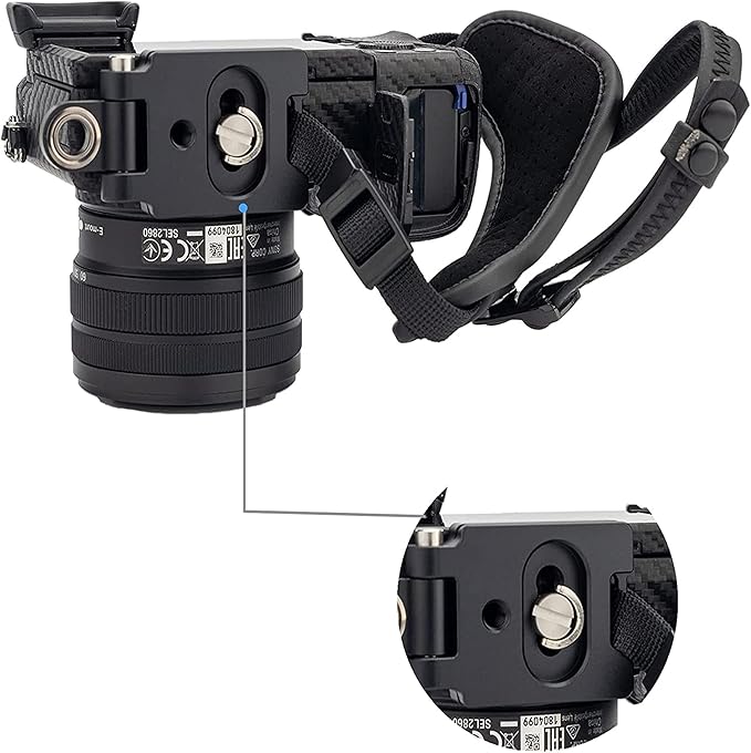 Kiorafoto 40MM Universal Arca Swiss Quick Release Plate with 1/4"-20 Screw & Adjustable Neck Strap Connect Eyelet for Tripod Ball Head, Camera Hand Wrist Strap Adapter Accessories