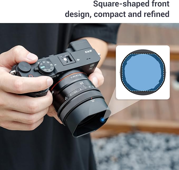 JJC Bayonet Square Lens Hood Shade for Sony FE 24mm f/2.8 G SEL24F28G, FE 50mm F/2.5 G SEL50F25G, FE 40mm F/2.5 G Lens SEL40F25G, Replaces Sony ALC-SH165 ALC-SH166 Lens Hood, No Vignetting