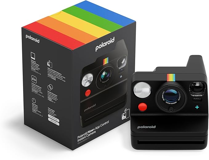 Polaroid Now+ 3rd Generation I-Type Instant Film Camera - Bluetooth Connected App Controlled - Black - Camera Only No Film (9160)