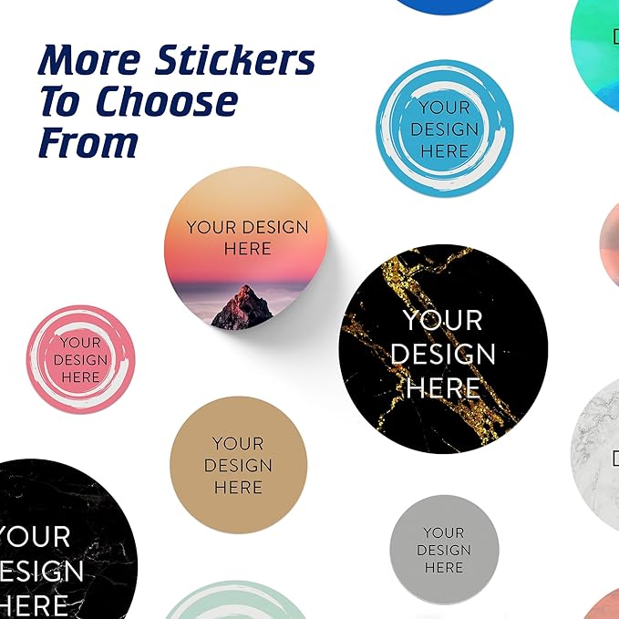 100 Custom Vinyl Stickers - Upload Your own Image, Text, Design, Logo - Personalized Logo Labels for Handmade, Packaging, Bottle, Jars, Candle, Brand Stickers (Mountain, 6x6)