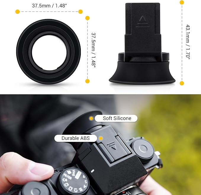 JJC Eyecup Eye Cup Eyepiece for Fuji Fujifilm X-S20 X-S10 X-T200 XS20 XS10 XT200 Mirrorless Camera, Extended Soft Rubber Eyecup Viewfinder Cover