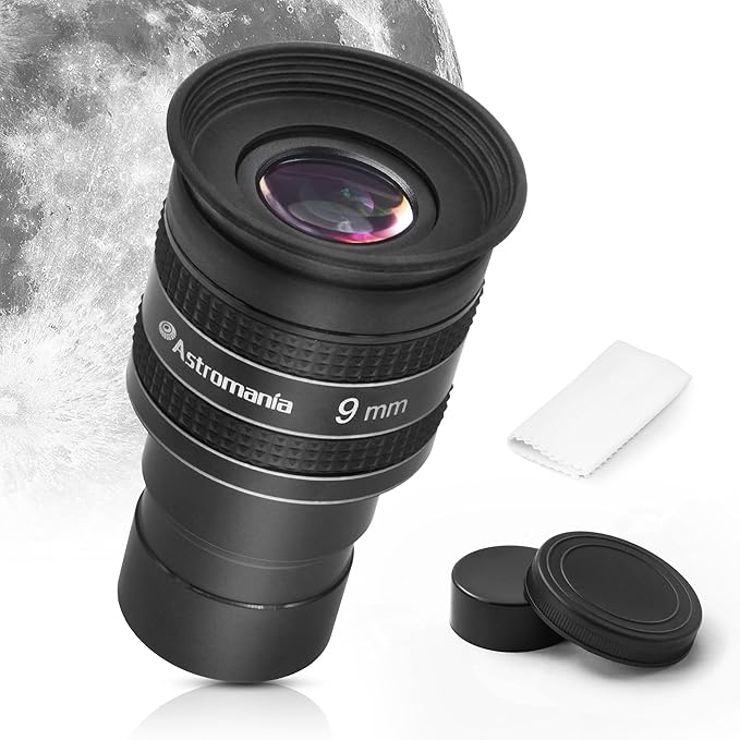 Astromania Telescope Eyepiece 9mm, Wide Angle 58 Degree Apparent Field Planetary Eyepiece for 1.25 inch Astronomy Telescope & Filter, Fully Multi-Coated Telescope Accessory for Planetary Observation