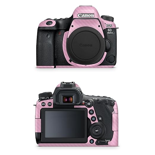 Carbon Fiber Camera Skin Compatible with Canon EOS 6D Mark II Camera (2017) - Solid Pink - Premium 3M Vinyl Protective Wrap Decal Cover - Easy to Apply | Crafted in The USA by MightySkins