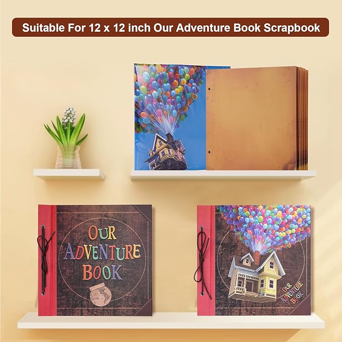 11.5x11.5 Inch Our Adventure Book Inner Pages,Refilled Pages for DIY Scrapbook Photo Album,10 Sheets/20 Expansion Pages Extra Pages No Ink Penetration/Expansion