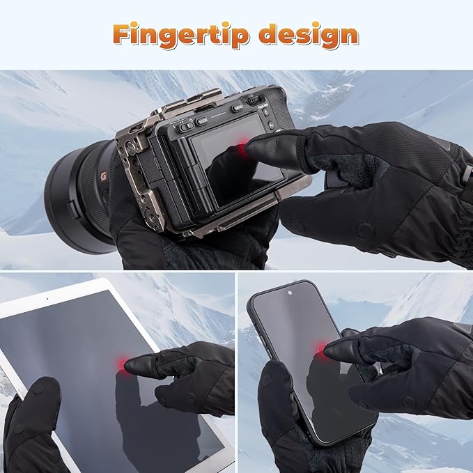 PGYTECH Professional Photography Gloves for Photographers, Cold Weather Ski Gloves for Men Women