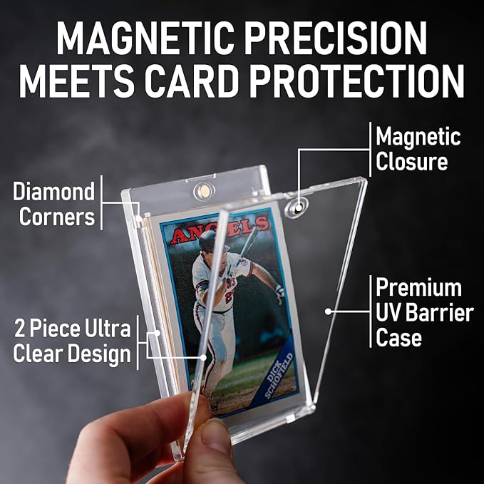 Premium 35PT - 360PT Magnetic Card Holder Case | Magnetic Trading Card Holder, Pro Sports, Football, Basketball, Baseball, MTG & TCG U-V Hard Protectors With Ultra Clear Design Display For Collectors.
